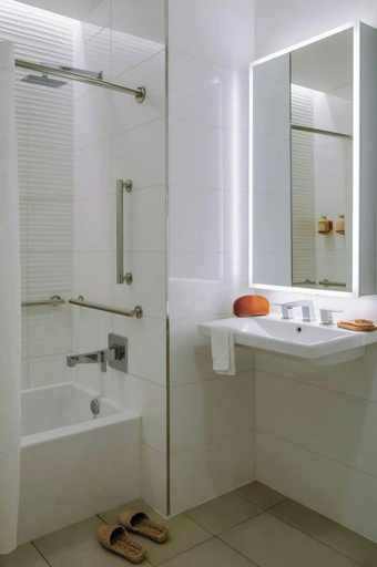 Bathroom 3, Studio 6 Battery Park, Financial District, New York