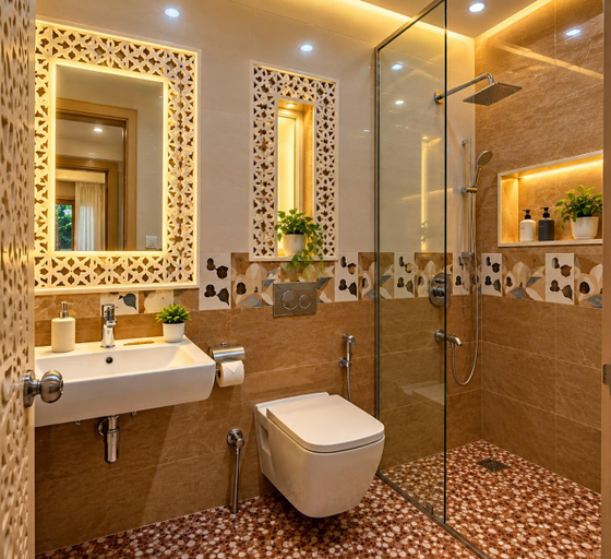 Bathroom, Zac Beach Resort, North Goa