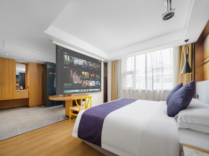 Bedroom, Lanmei Boutique Hotel (Lanzhou Dongfanghong Square Branch), Lanzhou