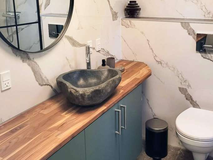 Bathroom, 8 Person Holiday Home in Oksbol, Varde