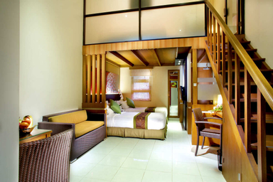 Vila Kamar Keluarga dengan 2 Kamar Tidur Ranjang Double - Pemandangan Kolam Renang