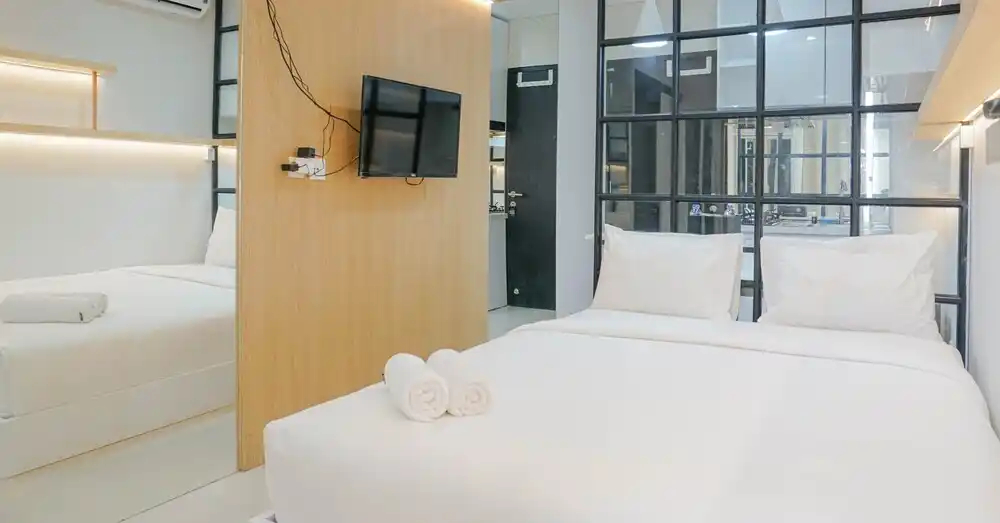 Bedroom 4, Spacious and Modern Studio at Atlanta Apartment by Travelio, Depok