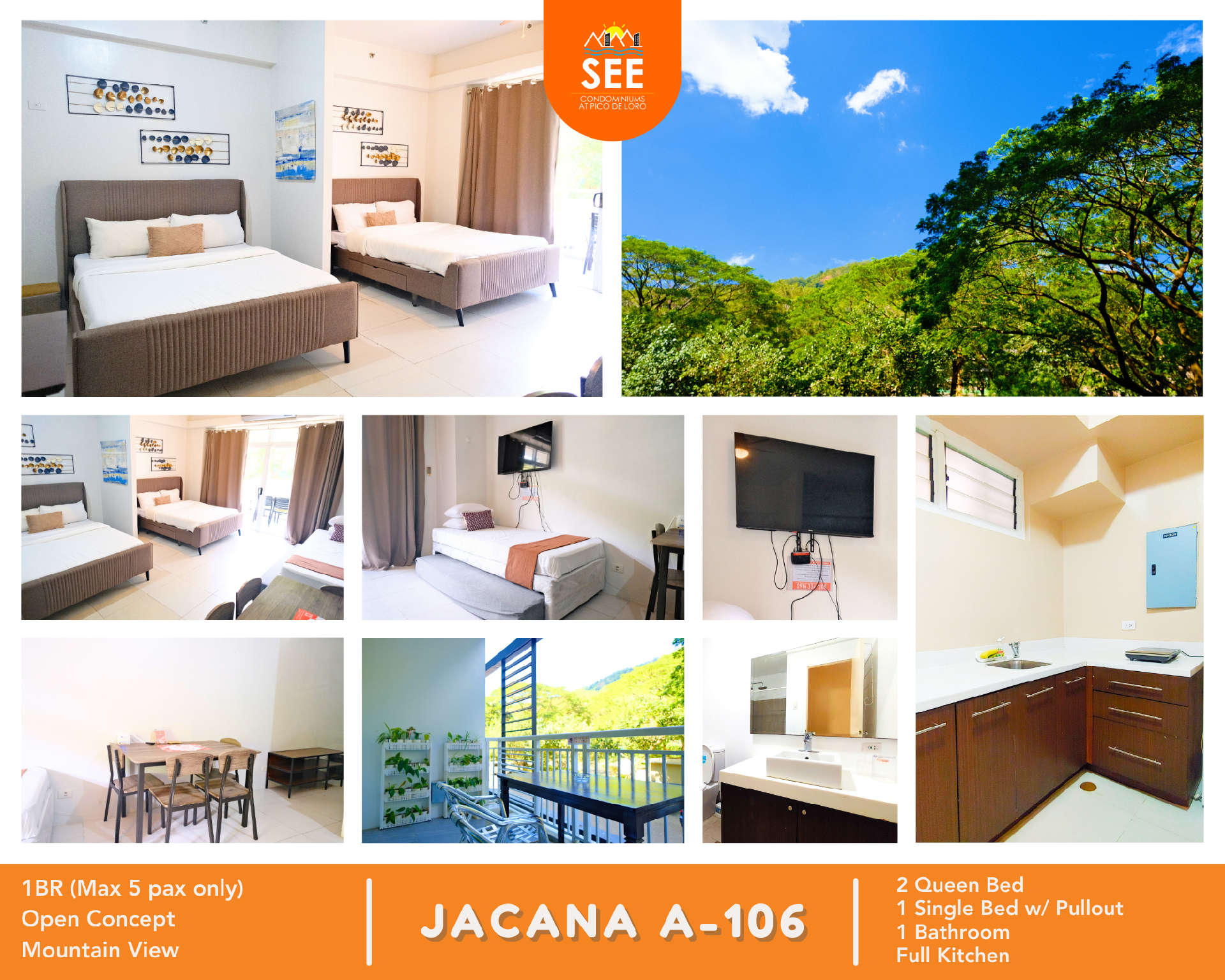 Bedroom 3, Pico de Loro J-A106 [1BR] by SEE Condominiums, Nasugbu
