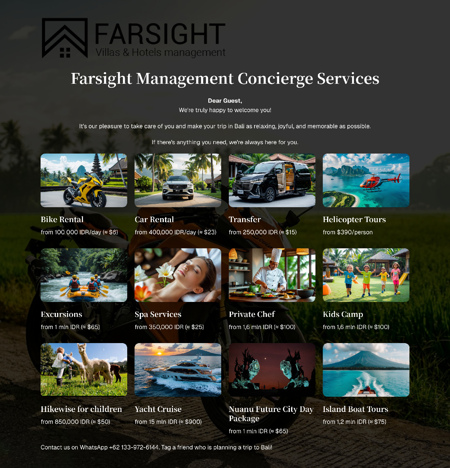 Facilities, Senyum Villa, Badung