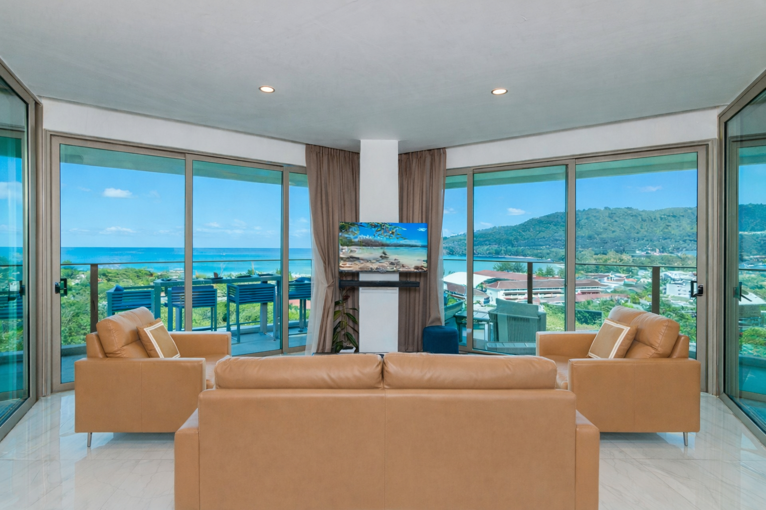 Balcony/terrace 4, Luxury Panoramic Sea View 2 BR - Walking distance to Kamala Beach, Phuket Island