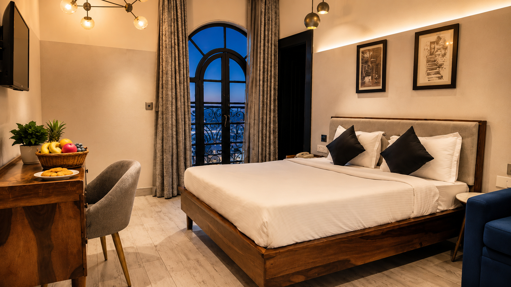 Bedroom 3, The Belmonte House by Noventa - Rooftop Pool Hotel in Udaipur, Udaipur