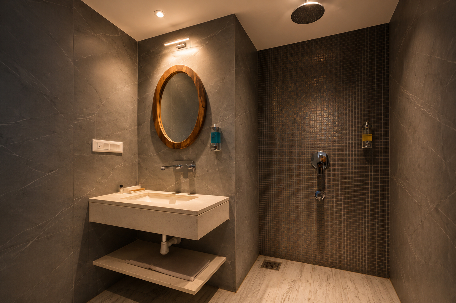 Bathroom 4, The Belmonte House by Noventa - Rooftop Pool Hotel in Udaipur, Udaipur