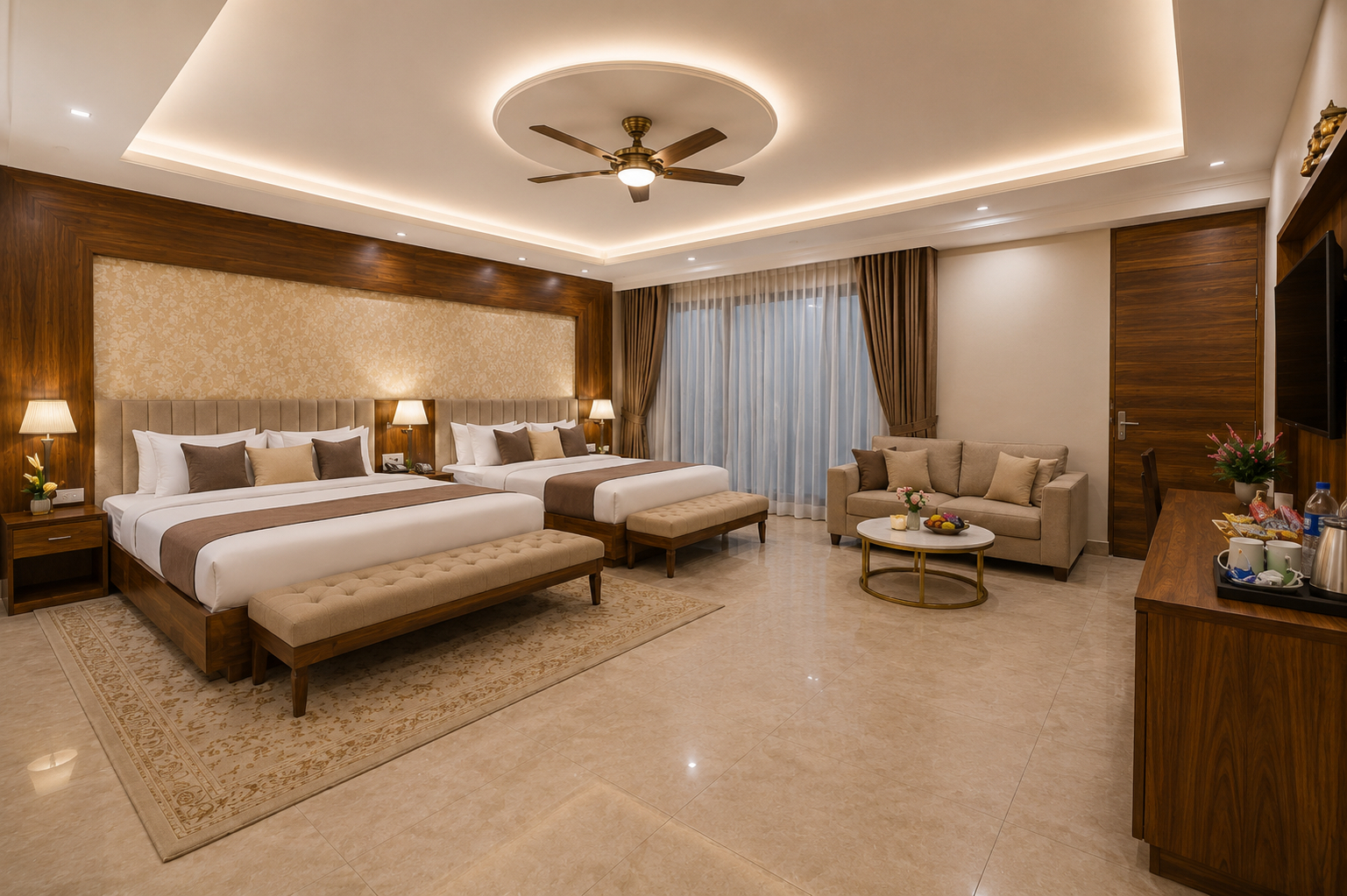 Bedroom 3, Hotel Prithvi Palace With Airport Transfer, Delhi
