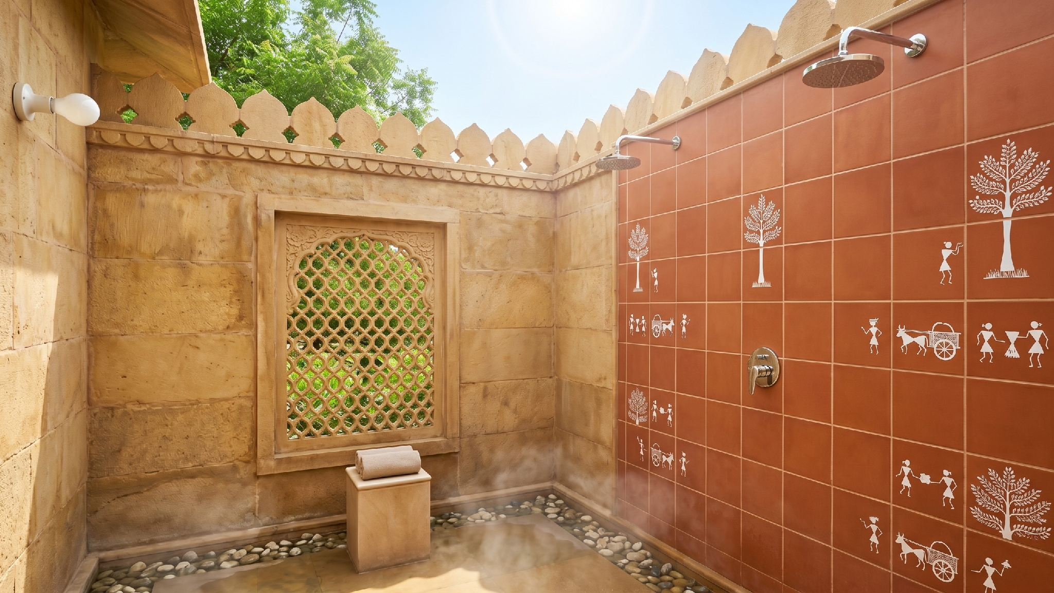 Bathroom 5, Pachewar Garh - A Heritage Fort, Tonk
