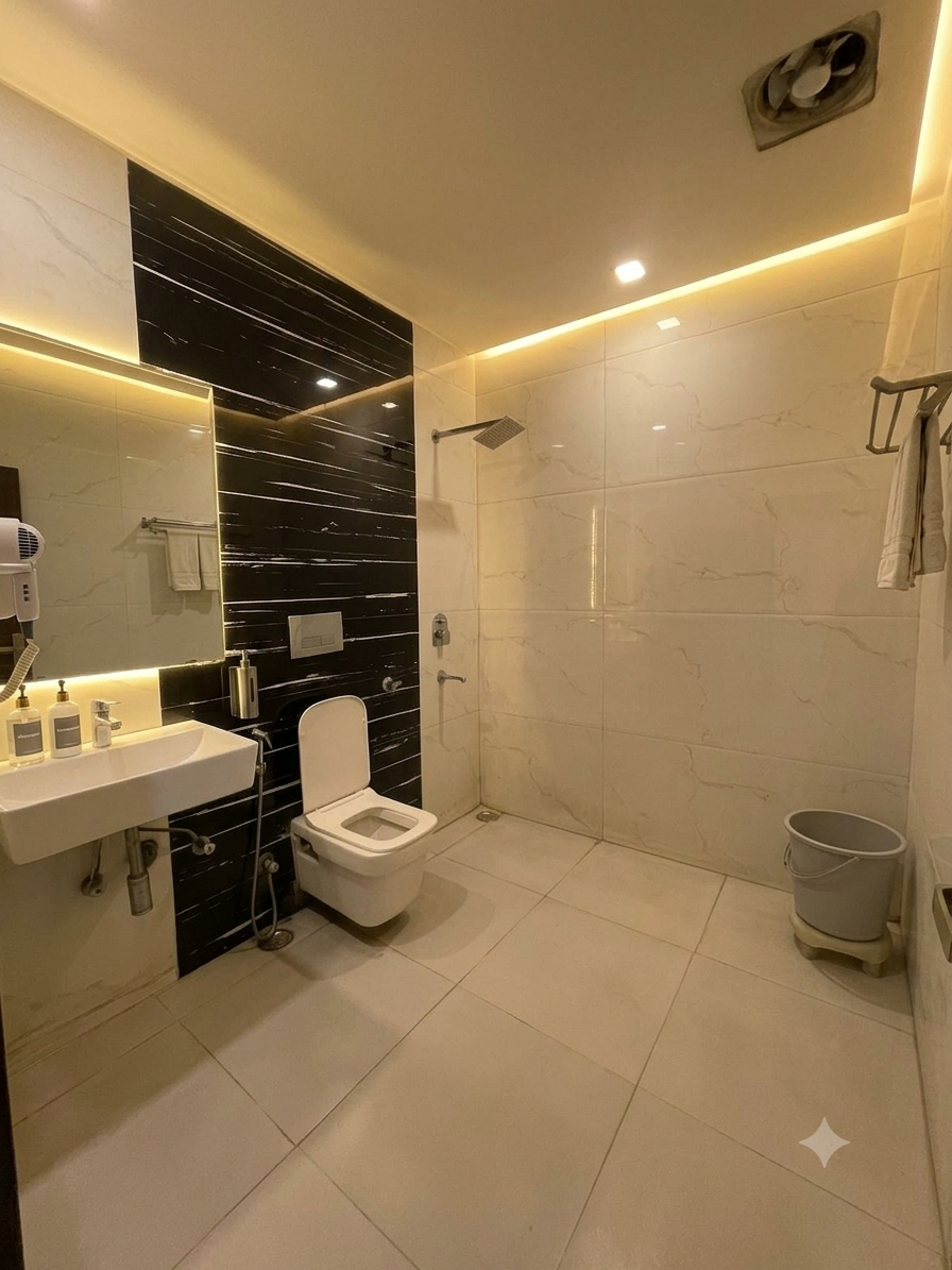 Bathroom, Grand Peepal Continental, Delhi