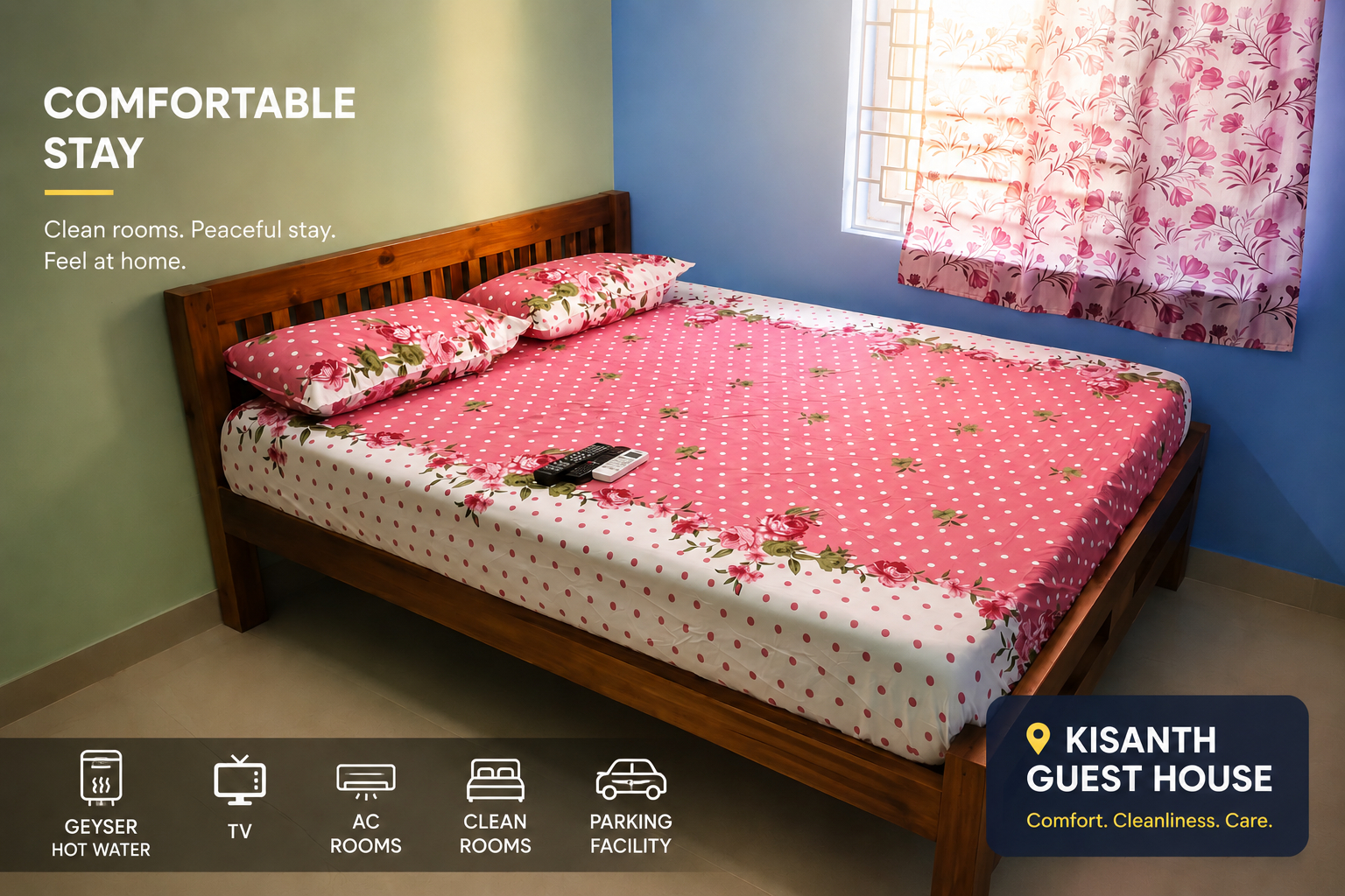 Bedroom 3, KISANTH GUESTHOUSE, Cuddalore