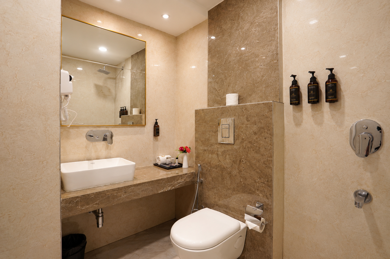 Bathroom 3, Hotel Luxe Opera NH8 at 7km from IGI Delhi Airport , Delhi