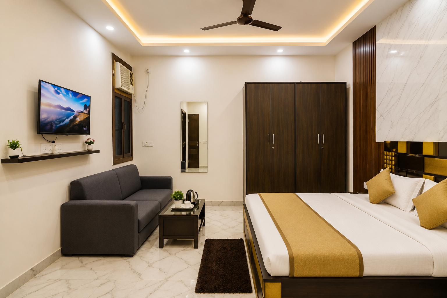 Bedroom 3, Hotel Kasa Stays Near Pacific Mall, Delhi
