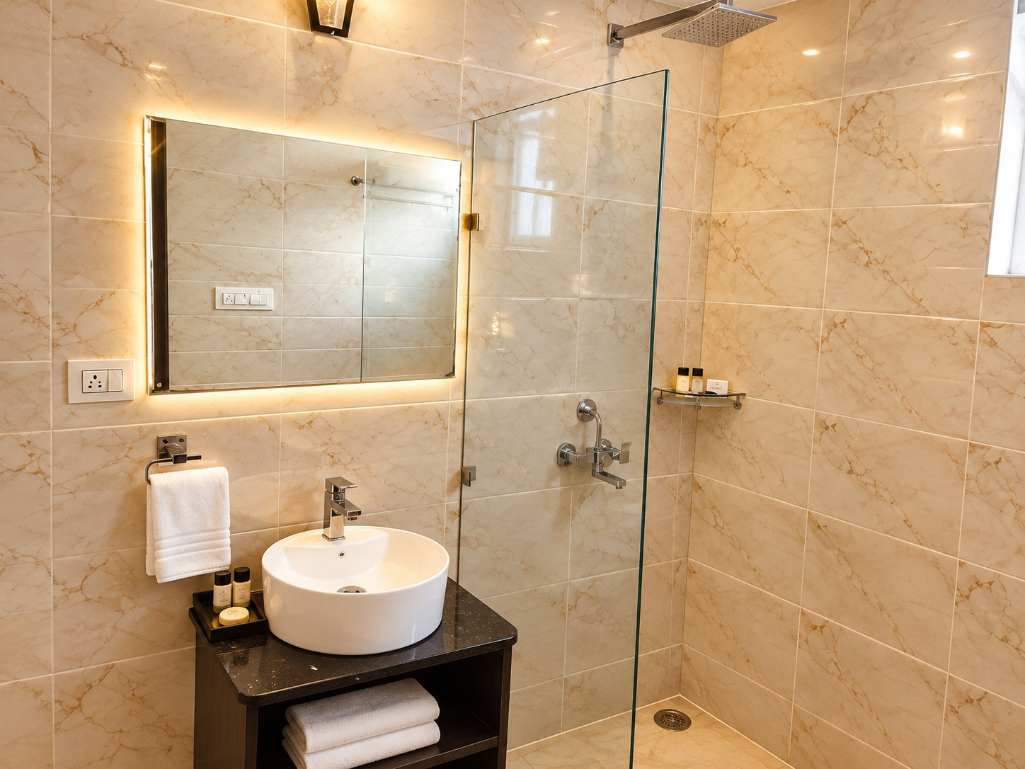 Bathroom, Goroomgo Citrine Suites and Resorts Vrindavan, Mathura
