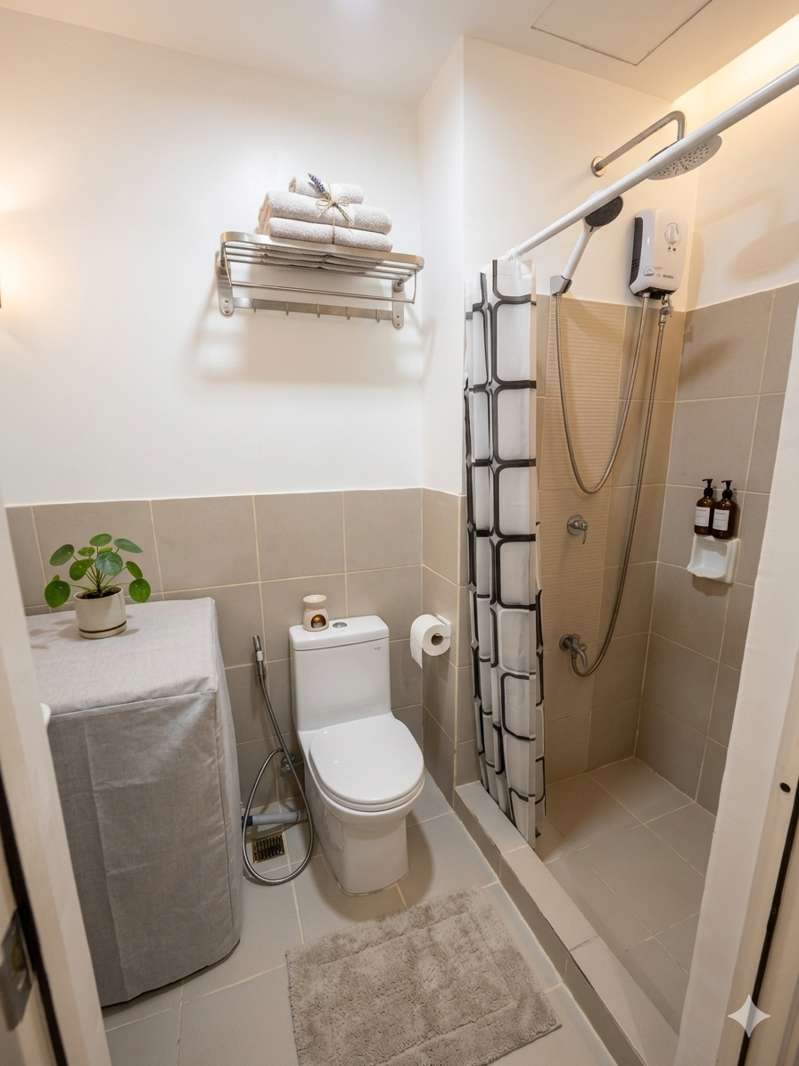 Bathroom, Lovely 1BR Condo @SM Southmall 100mbps Netflix D+, Las Piñas