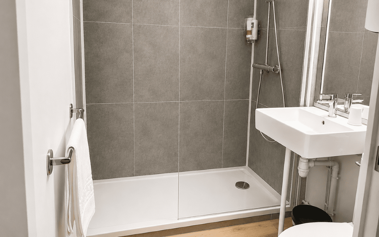 Bathroom, Logis Hôtel Les Fontaines, Côtes-d'Armor