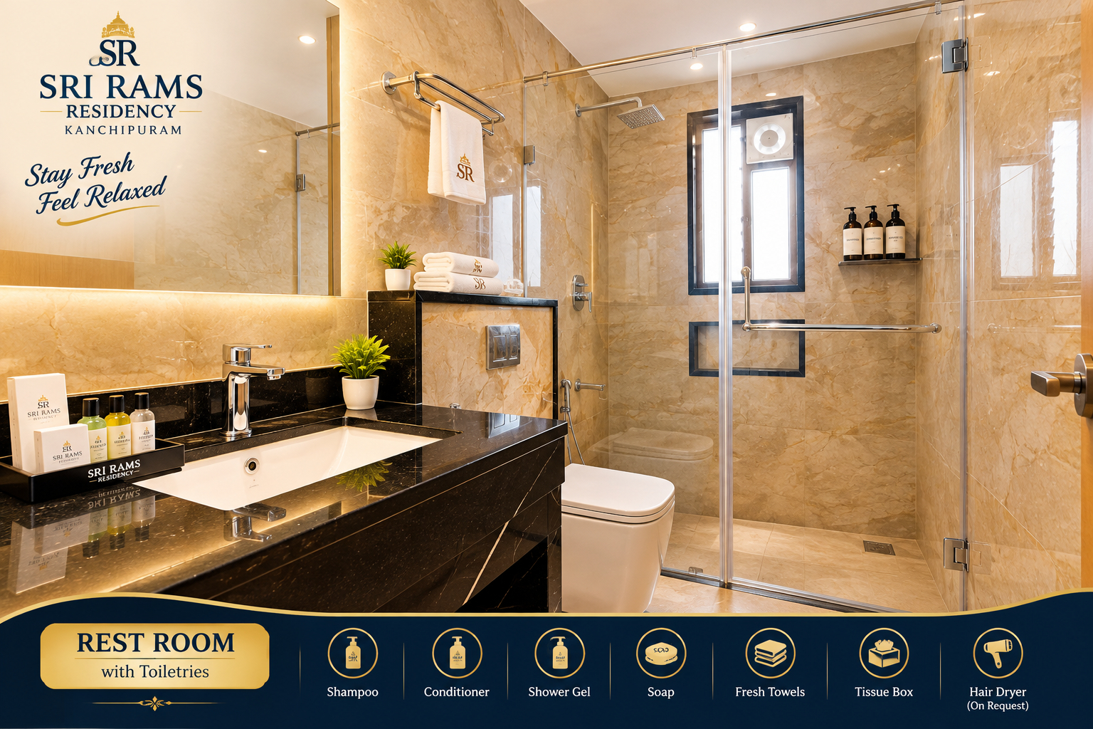 Bathroom, SRI RAM'S RESIDENCY KANCHIPURAM, Kancheepuram