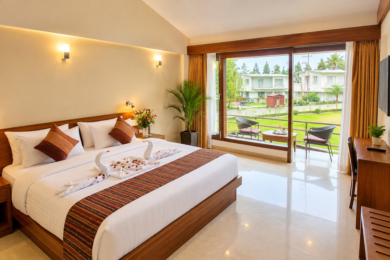 Bedroom 2, Goroomgo Palm Bhimtal – Swimming Pool Near Mall Road, Nainital