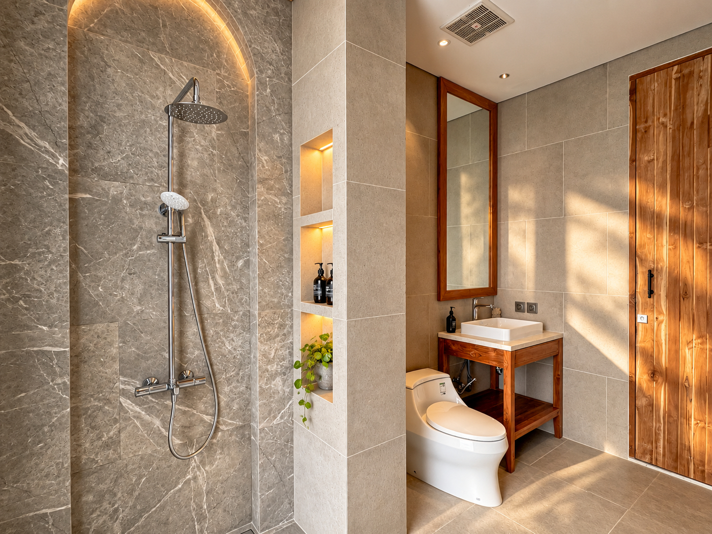 Bathroom 3, Previere Ubud: 3BR Villa w/ Pool & Ricefield View, Gianyar