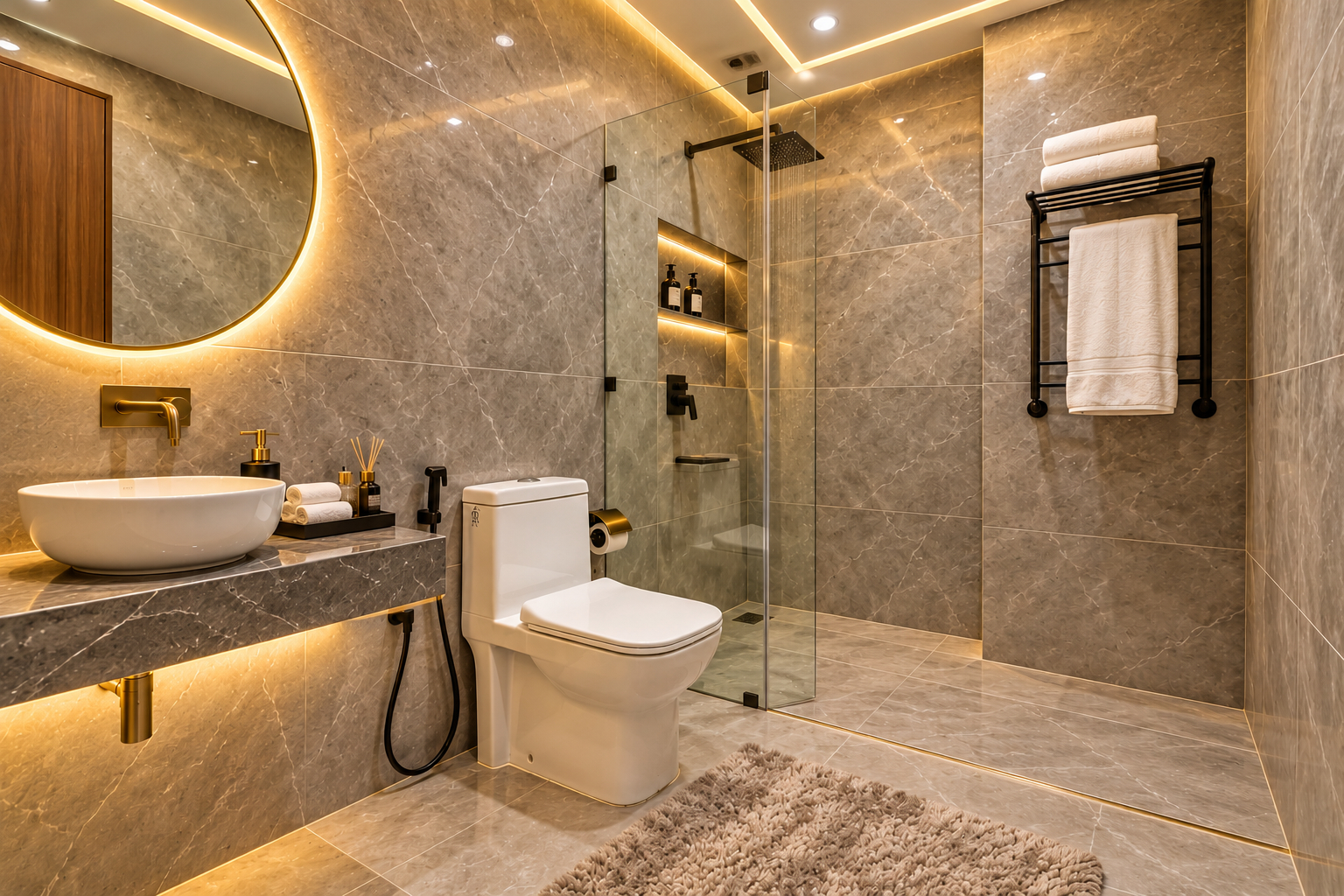 Bathroom 4, Airport Hotel Square Plaza Delhi, Delhi