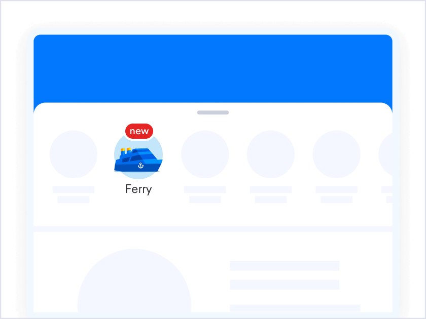 Select Ferry on the homepage. Then, choose the travel route based on your needs.