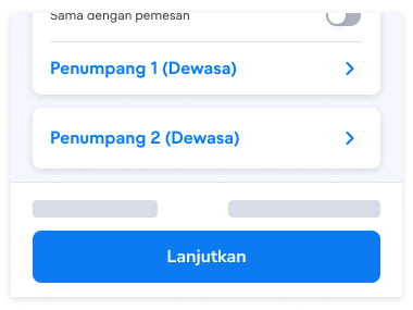 Masukkan data penumpang dan pastikan semuanya sudah benar, lalu lanjutkan pemesanan.