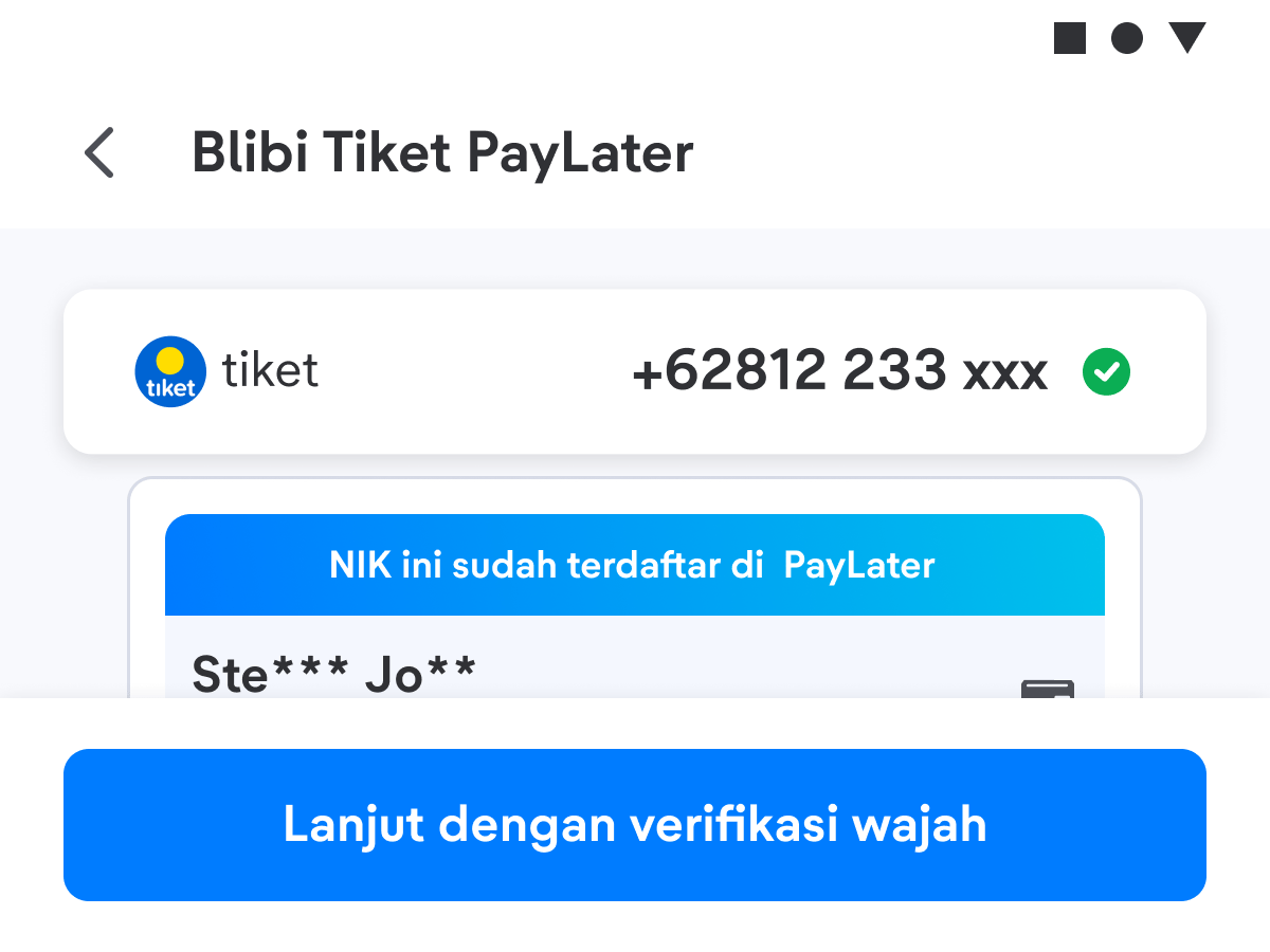 Jika nomor dan NIK-mu sudah terdeteksi sesuai, kamu dapat melanjutkan ke verifikasi wajah.