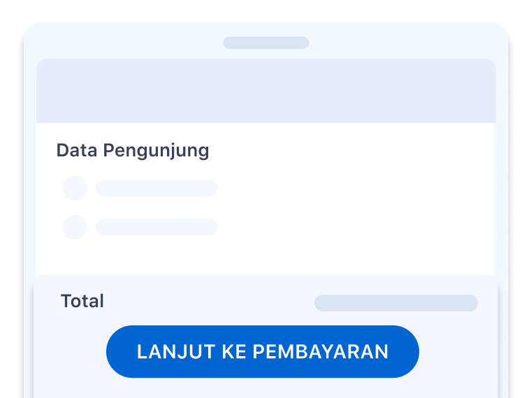 Lengkapi bagian "Detail Pemesanan" dan "Detail Pengunjung". Lalu, tap tombol "Lanjut ke pembayaran".
