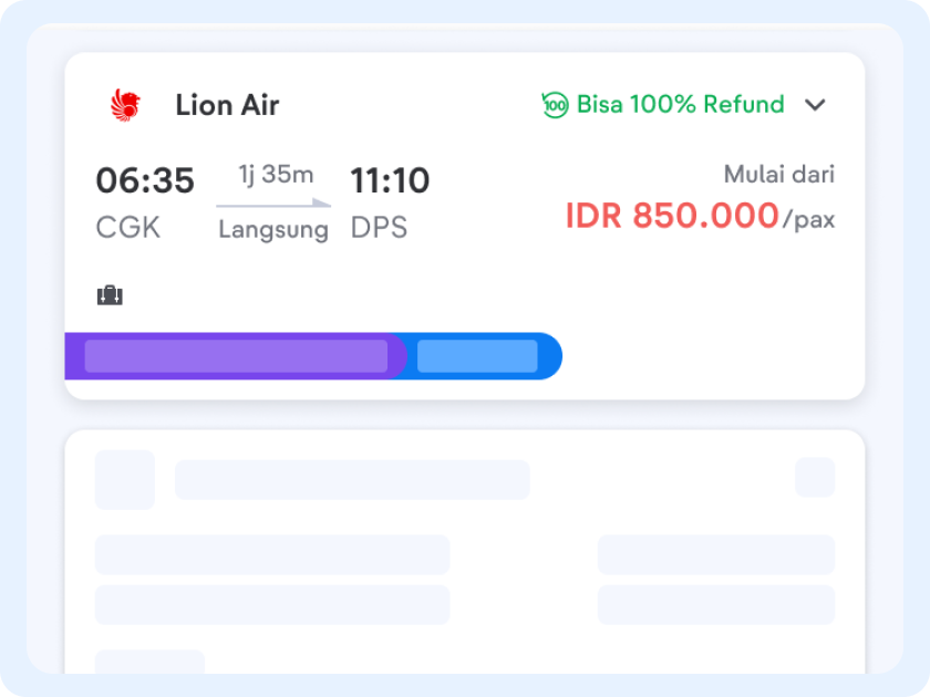 Pilih penerbangan dengan keterangan "Bisa 100% Refund" sesuai kriteria yang kamu mau.
