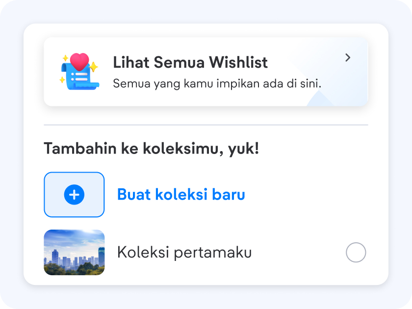 Masukin ke koleksi yang udah ada atau buat koleksi baru.