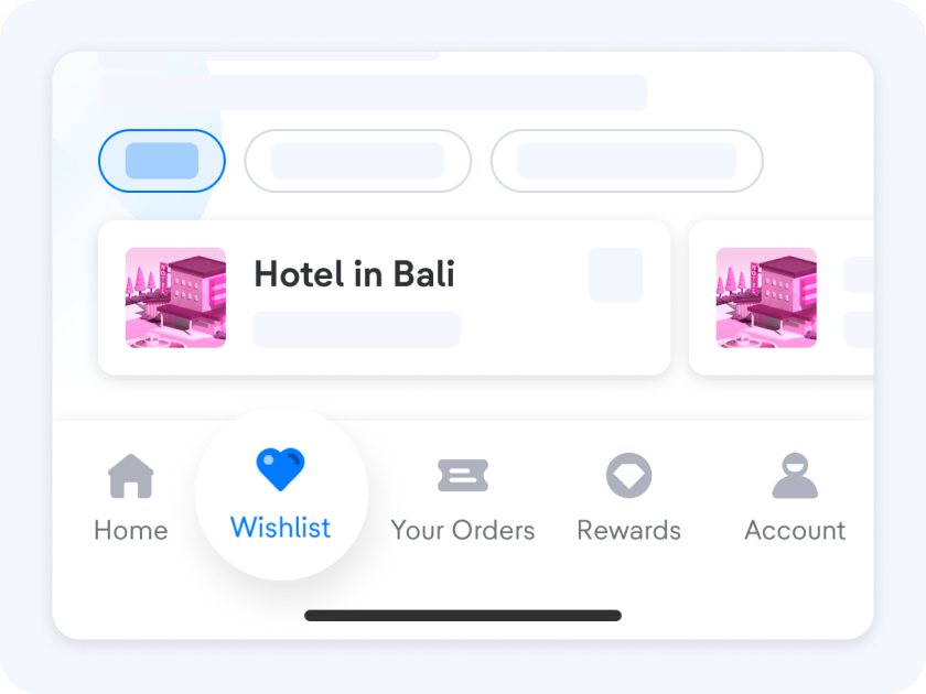Click the Wishlist heart icon at the bottom of the homepage.