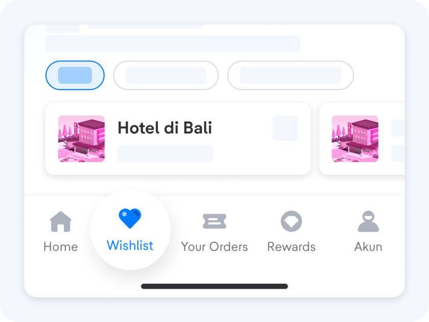 Buka ikon hati Wishlist di bagian bawah homepage.