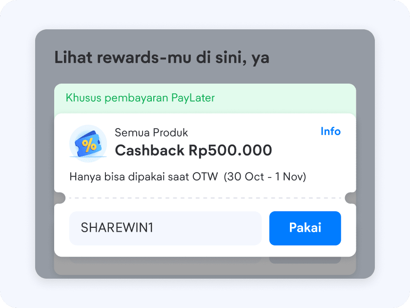 Pakai voucher-nya saat OTW biar makin cuan saat transaksi!