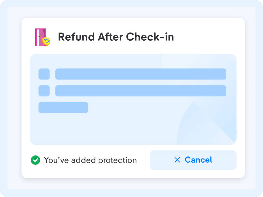 Add the Refund After Check-in protection to your booking