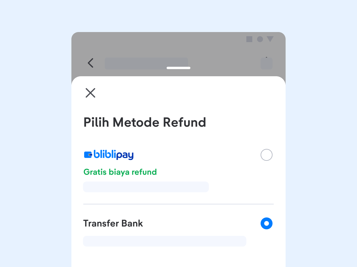 Kamu bisa pilih ke mana refund akan dikirim.