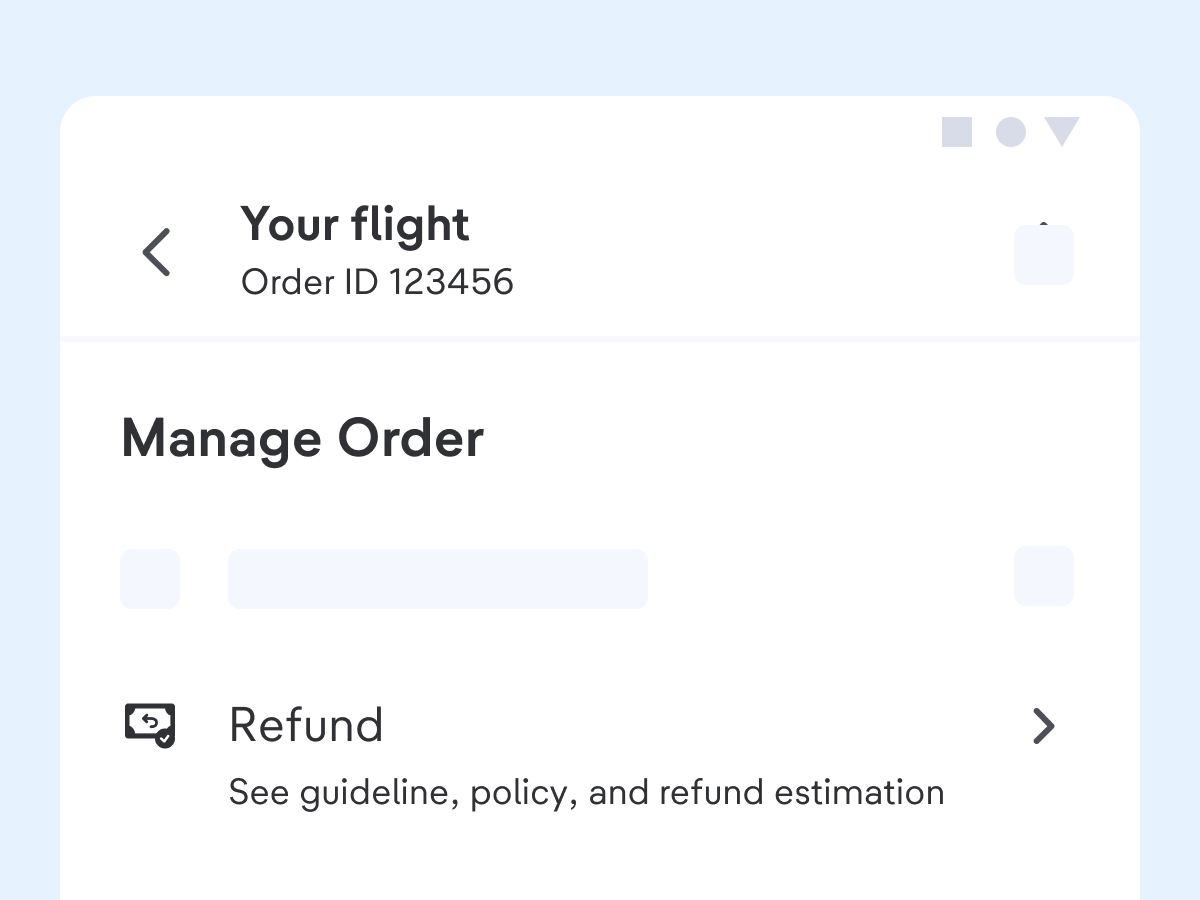 Go to your flight order detail. Click Refund on Manage Order on the bottom of the page.