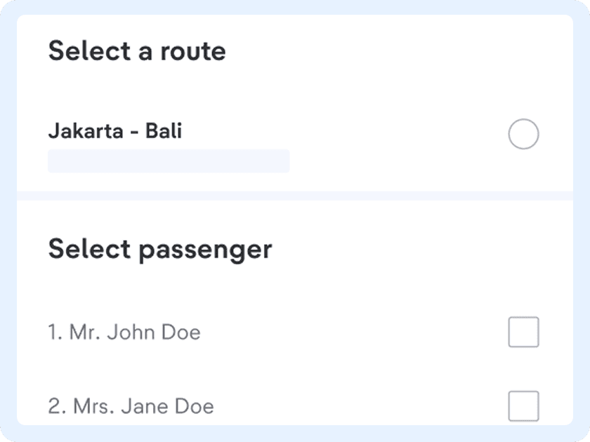 Select the passenger you are claiming the insurance for.