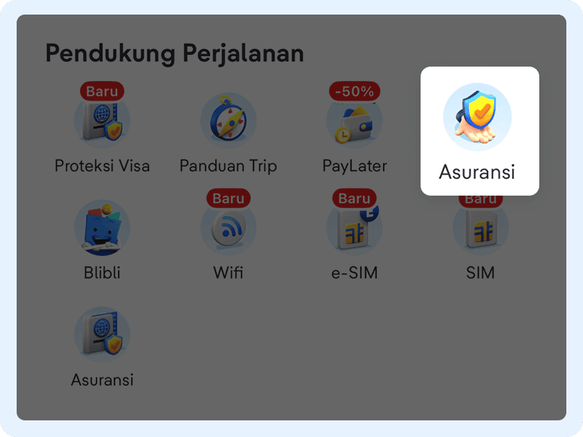 Pilih ikon “Asuransi” di halaman utama, kemudian pilih “Pusat Klaim”.