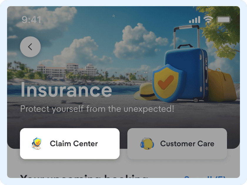 On the Insurance page, tap Claim Center.