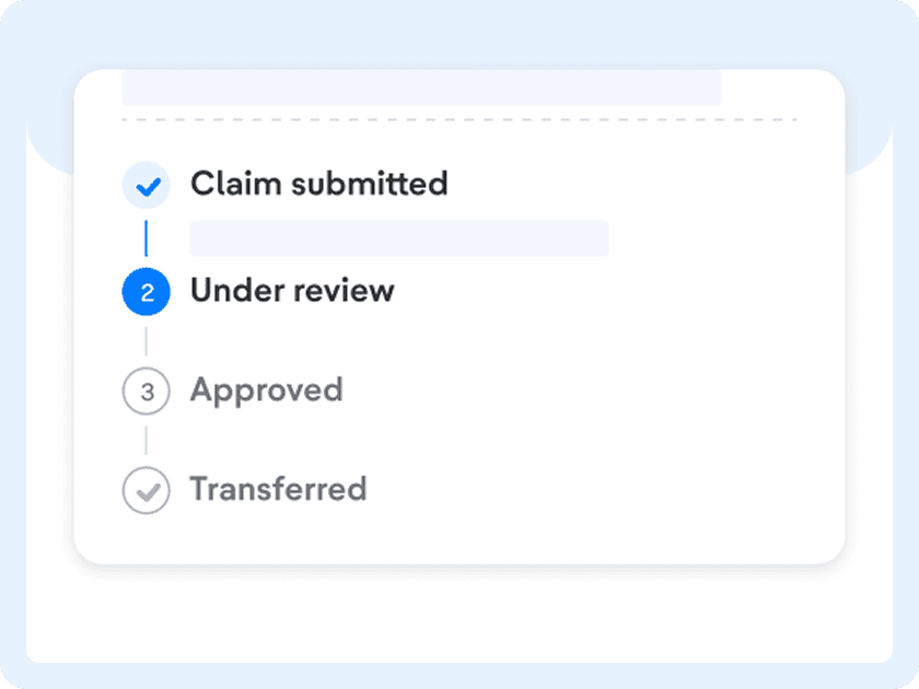 Check the progress and the status of each claim that you submit.