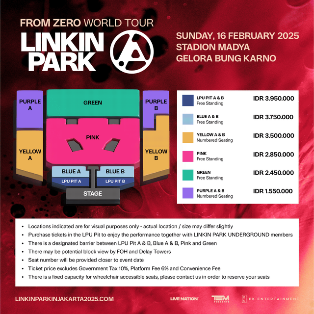  LINKIN PARK "FROM ZERO WORLD TOUR" 2025 in Jakarta Motiv 